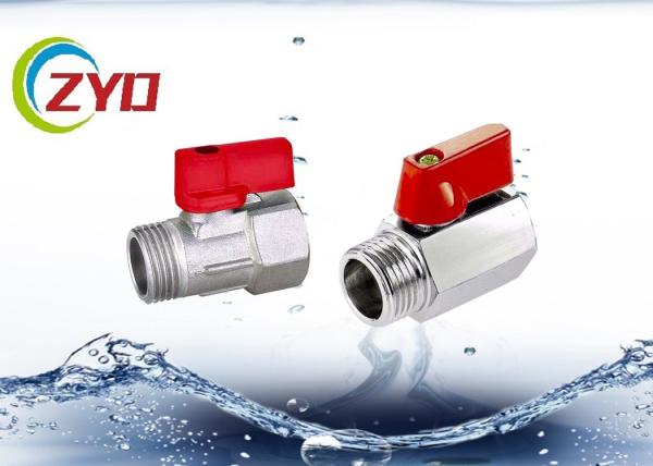 Mini Brass Water Shut Off Valve , Copper Ball Valve For Water Air / Gas