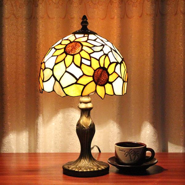 SunFlower Romantic Decoration Handmade Reading Room Working Home Office Turkish Desk Lamp Mosaic Lamp Glass Table Lamp