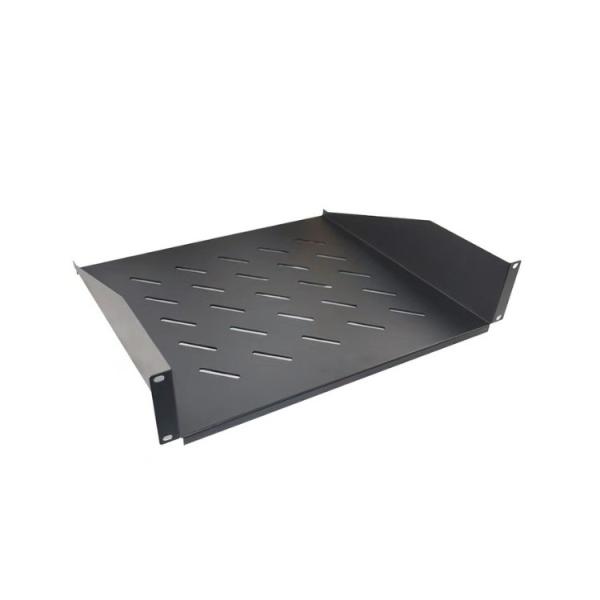 Thickness 1.2 Black 2U SHELF 19 inch Server Rack Fixed Shelf with Mount Ears Vented Tray