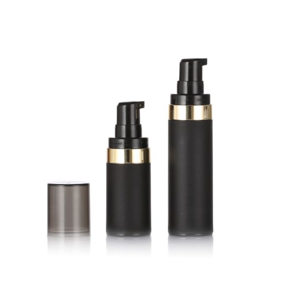 Top Quality Black Airless Bottle 15ml 30ml 50ml PP Plastic Airless Cosmetic Bottles
