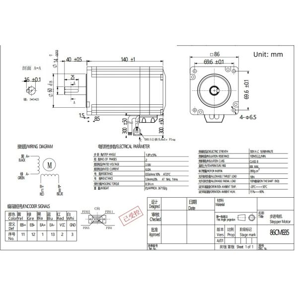 Closed Loop 2 Phase NEMA34 86mm Flange 86CME85 8.5Nm Stepper Motor with EtherCAT EC86 Servo Stepper Driver for CNC Machines