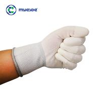 Qualité industrielle de polyester de Cleanroom de gants de carbone de fibre de gants blancs à haute densité d'ESD bonne