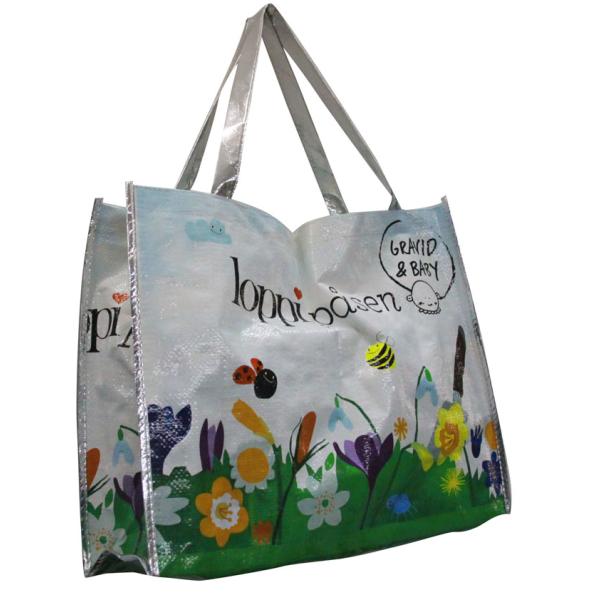LoppiPasen 120gsm Fabric Carrier Bags Water Proof , PP Woven Shopping Bags