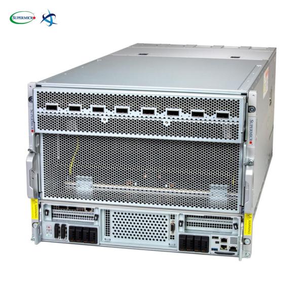 Serveur rack GPU Supermicro AS 8126GS NB3RT 8U avec deux processeurs AMD EPYC série 9005 et 8X NVIDIA HGX B300 NVL8 pour les applications IA HPC