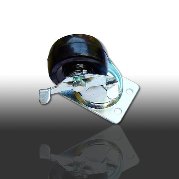 50mm light duty castor, soft rubber black wheel, swivel with side brake MS-W5292Z