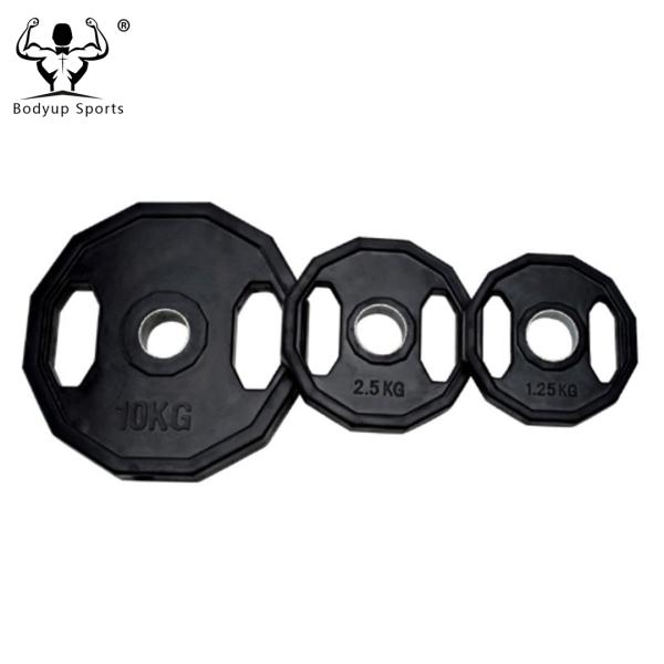 0.5kg-25kg Rubber Coated Fitness Weight Plates With High Density Customized Logo