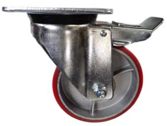 Europe Industrial Swivel PU Castor With Brake 500kg