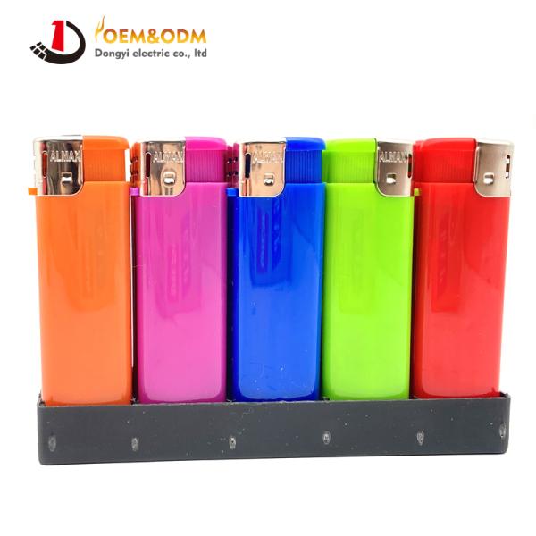 Dongyi 2025 OEM 75mm Disposable Plastic Electronic Lighters Cigar Smoking Electric Custom Logo Gas Cigarette Lighter