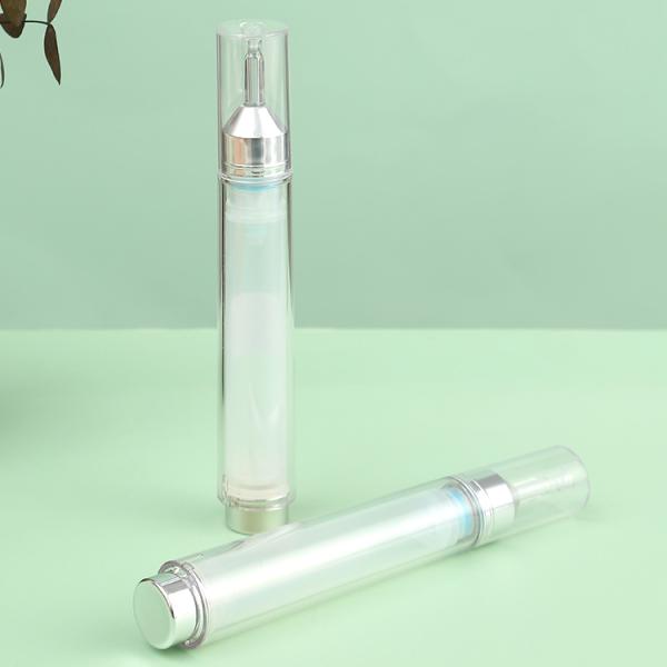Silver Luxury Plastic Syringe Airless Bottle 5ml10ml 15ml for Empty Airless Cosmetic Dispenser