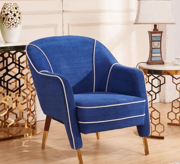 Metal retro da poltrona da mobília europeia da entrada do hotel o único geou o veludo Sofa Chair preguiçoso