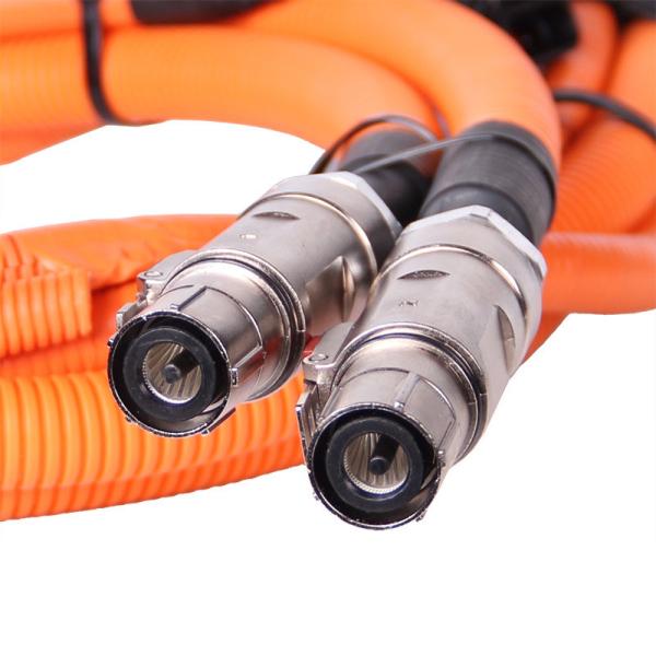 Orange 2000mm Electric Vehicle Cable DC Charging Socket Wiring Harness