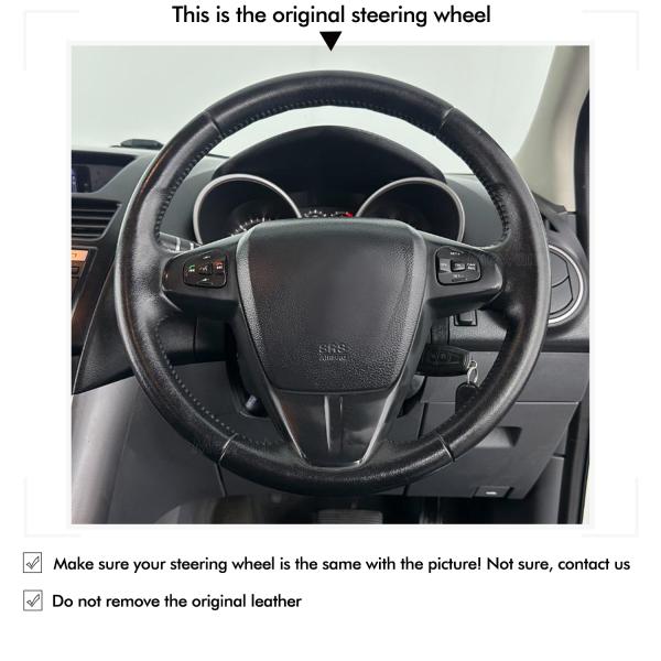 Southeast Asia Models Blue Suede Steering Wheel Cover for Mazda BT-50 / BT50 2012-2020