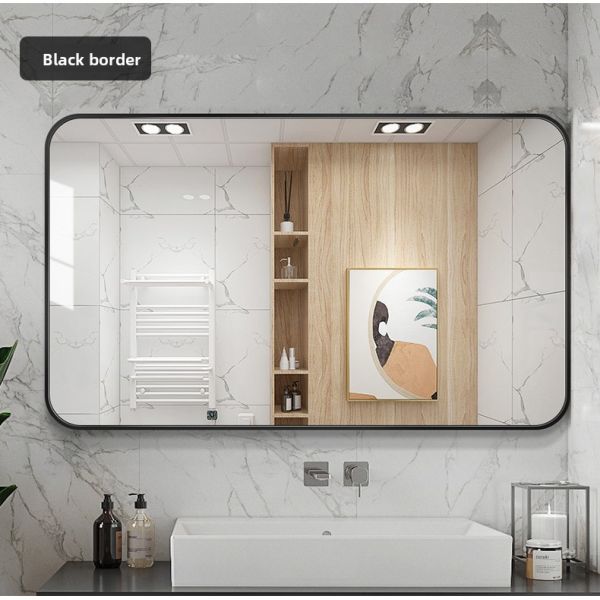 Modern Rectangular Wall-Mounted Bathroom Vanity Mirror IP44 Protection Rating Aluminum Alloy Touch Switch Villa Apartment Use