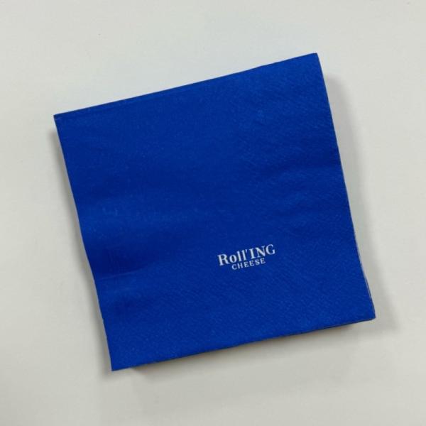 30*30 Blue Paper Napkins Restaurant Custom 2ply Beverage Paper Napkins Tissue
