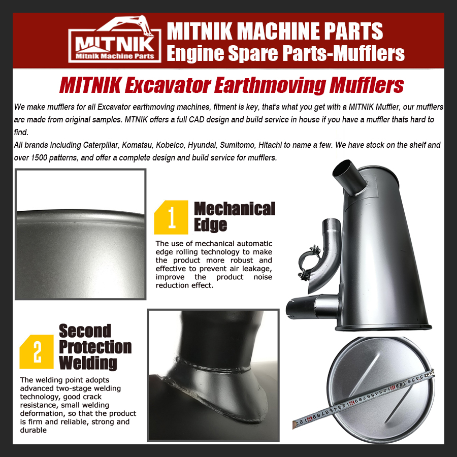 Aluminized Steel Muffler Silencer 266 6252 Apply to Excavator Engine or Other Engine
