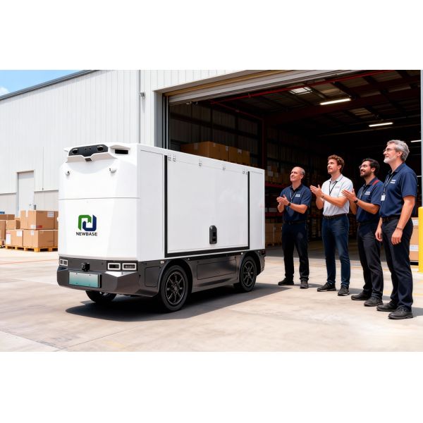 NEWBASE Z8 Series Autonomous Robotic Van with 8m³ Cargo Box Volume 1500kg Load Capacity and 5.4m Minimum Turning Radius