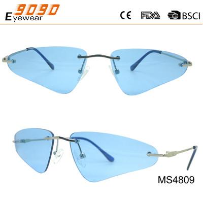 Newest Style 2018 Fashionable blue metal Sunglasses with UV 400 Protection Lens