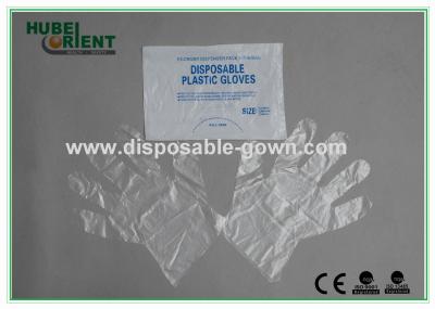 Luvas transparentes descartáveis impermeáveis do LDPE da prova do patim para hospitais
