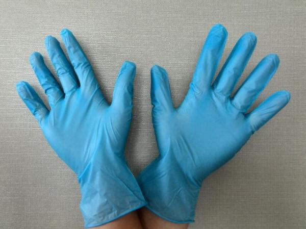 Size small large dipsosable powder free blue nitrile gloves for food processing and handling