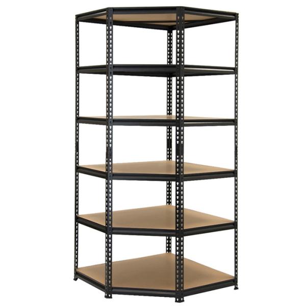 Living Room Customized Color 5 Level Boltless Corner Metal Storage Rack for Warehouse