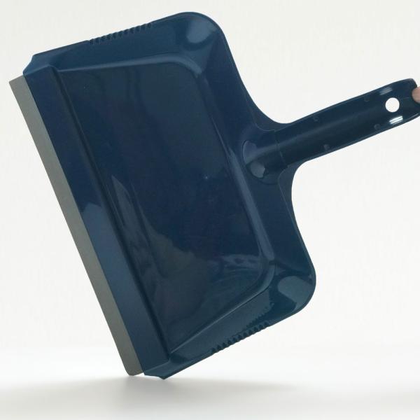 Heavy Duty Clip On Dustpan Blue Plastic Rubber Edge Anti Static