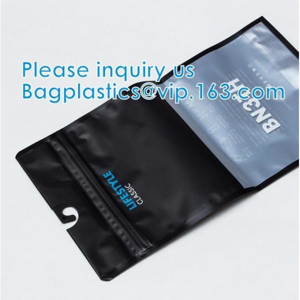 Swimwear Packaging Pouch With K Top, Gusset Bag Bikini Zipper Packaging Bags, Hanger Hook Underwear