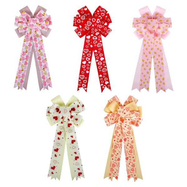 MSD Handmade Valentines Gift Wrap Ribbon Bows in Like picture or Customized Pattern
