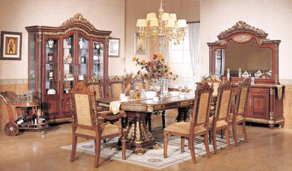 Xinyu Combination Luxury Wood Dining Room Sets European Dining Table Set 6 Seaters