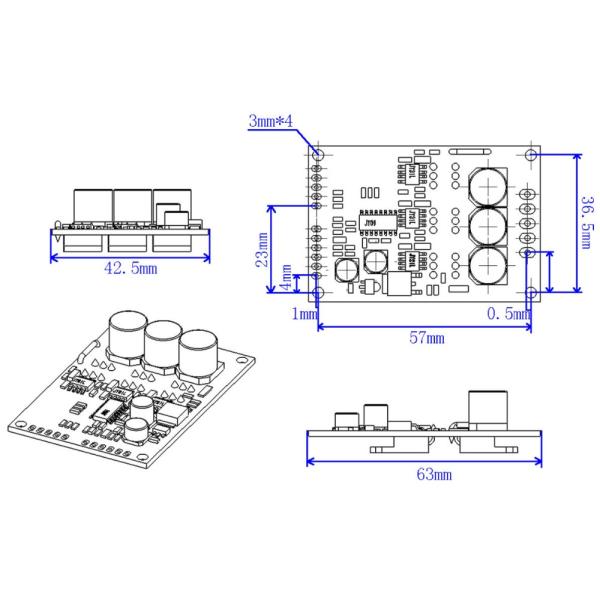 доска водителя 12V 24V 36VDC 15A 500W JYQD-V7.3E3-H BLDC