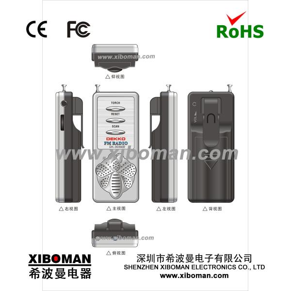 88-108 MHz Suporte Mini Pocket Radio OEM Auto Scan Rádio de Frequência FM