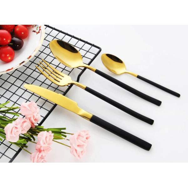 Hot Sale 304 Stainless Steel Flatware Set/Hotel Cutlery Black and Gold/Wedding Banquet Tableware
