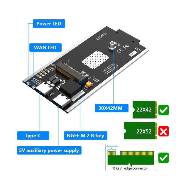 nVME NGFF M.2 b ключ к USB 2.0 тип C адаптер OEM