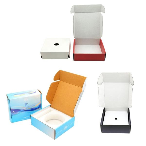Caja de correo de cartón corrugado personalizada para bolso de mano para mujeres, cuidado de la piel, cosméticos, pequeños productos de belleza, embalaje de envío de suscripción