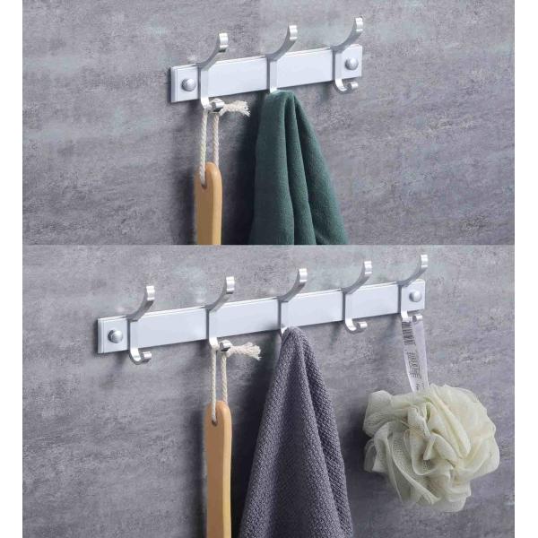 Heavy Duty Stainless Steel Bathroom Hooks , Wall Mounted Coat Hooks Multifunctional