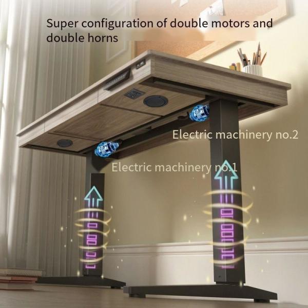 Single Staff Workstation Desks in Metal Stainless Steel with Motorized Height Adjustment