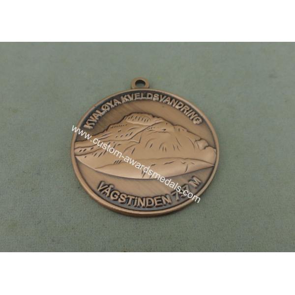 Sports Antique Copper Die Cast Medals 3D Ribbon Medals With Brass Material