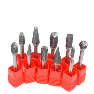 10PCS Tungsten Carbide Burr Set for 1/4 Inch Shank Diameter and Double Cut Rotary File