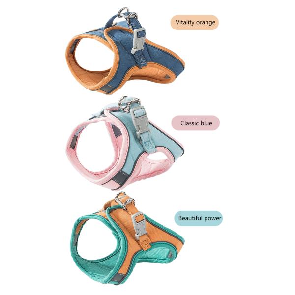 Lovely Adjustable Pet Harness Soft Nylon Mesh Reflective Cat Harness Leash Set