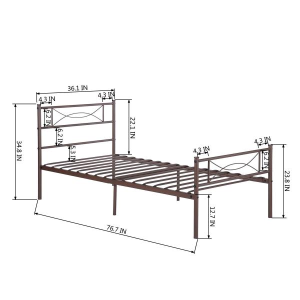 12 Inch Heavy Duty Bed Frame Headboard And Footboard Box Spring Replacement