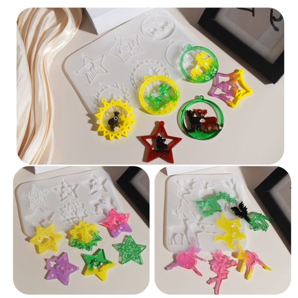 Dropped Angel Ballet Girl Unicorn Bell Pentagram Christmas Elk Hanging Silicone Mold