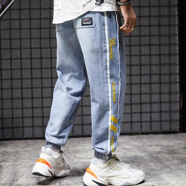 Clothing manufacturers for small orders 100% Cotton Enzyme Wash Men Pants Male Sports Hip Hop Baggy Pants