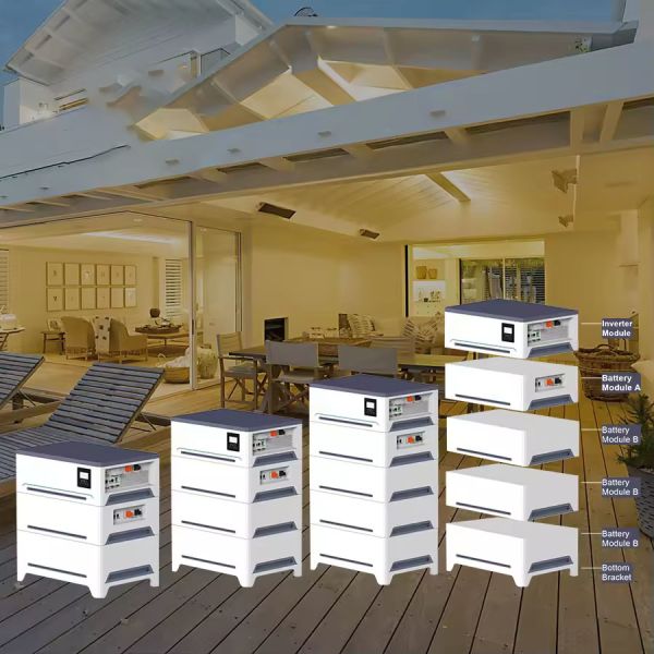 Factory Direct Stacked All-in-One Hybrid Solar Inverter Energy Storage System With LiFePO4 Battery For Industrial Backup Power Custom Solutions