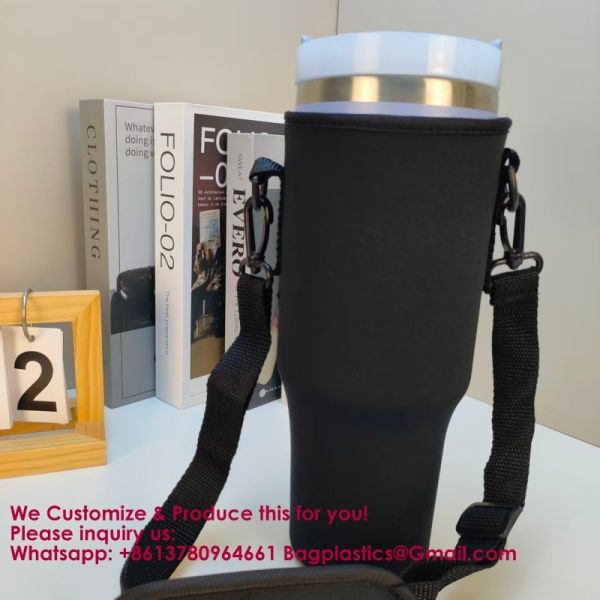 Water Bottle Carrier Bag Holder 40 Oz Tumbler Cup Accessories Neoprene Pouch Sleeve With Adjustable Crossbody Strap