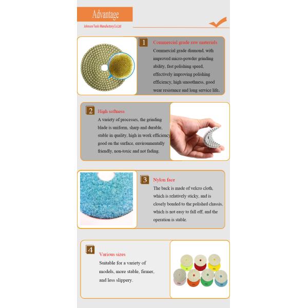 Белый тип пусковые площадки смолы диаманта полируя, каменные полируя пусковые площадки 75мм до 180мм
