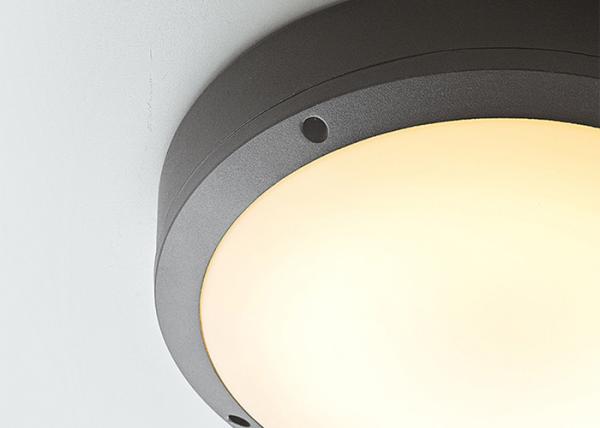 12W IP54 Black Round Flush Mount Ceiling Light For Balcony Bathroom