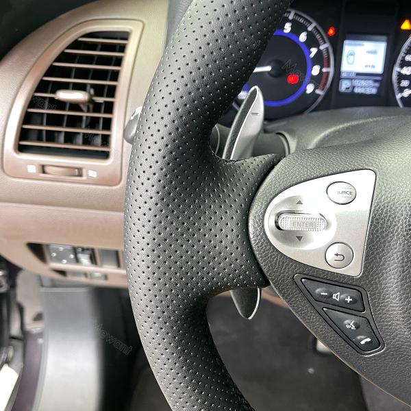 Custom Hand Stitched Orange Steering Wheel Cover for Infiniti FX FX30d FX35 FX37 FX50 QX70 Juke F15 2010-2019