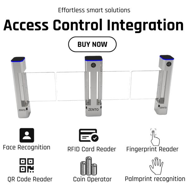 Turnostil de barrera de oscilación de acero inoxidable con RS485/TCP/IP