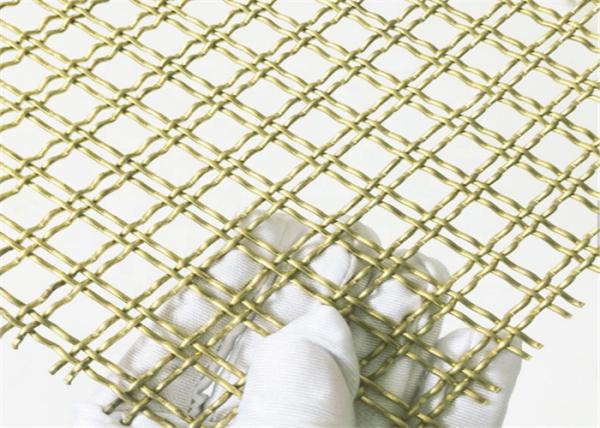 Cabinets Decorative Brass 2.5mm Crimped Wire Mesh