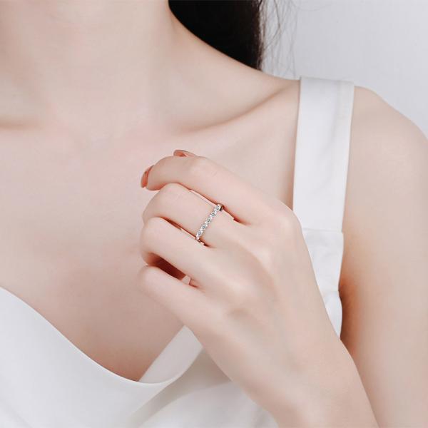 Anneaux en acier inoxydable argenté 925 or moissanite diamant femmes bagues de mariage