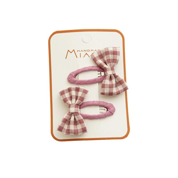 Fabric bow plaid hairpin accessories DIY INS girls baby women's BB hairpin spot wholesale